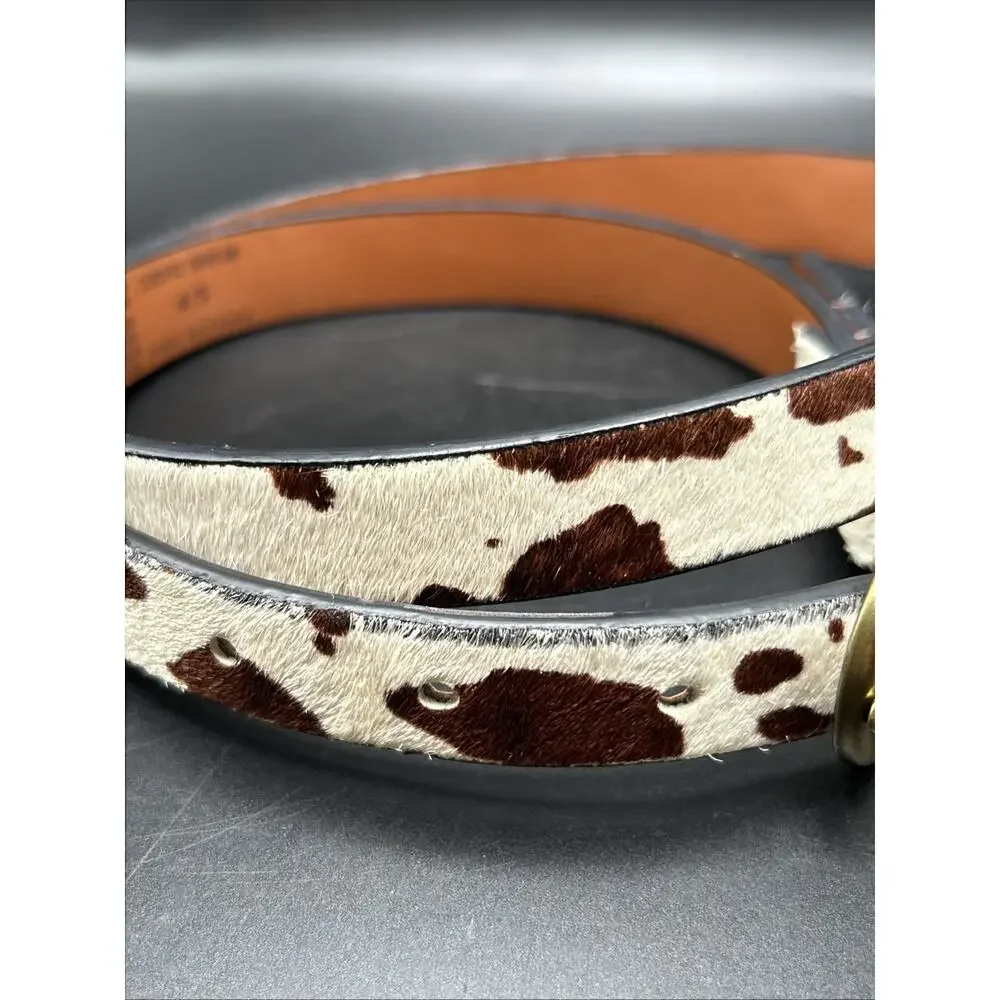 American Eagle Thin Belt Women’s Small Calf Hair Animal Print 29.5” 3/4” Wide